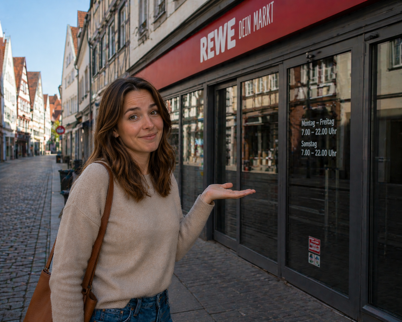 Closed shops on a quiet Sunday in Germany